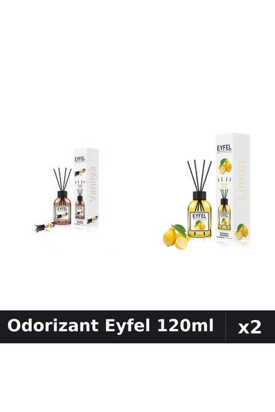 Eyfel Set 2 Odorizant Camera Betisoare - Vanilie, Lamaie - 120ml Parfum Intens