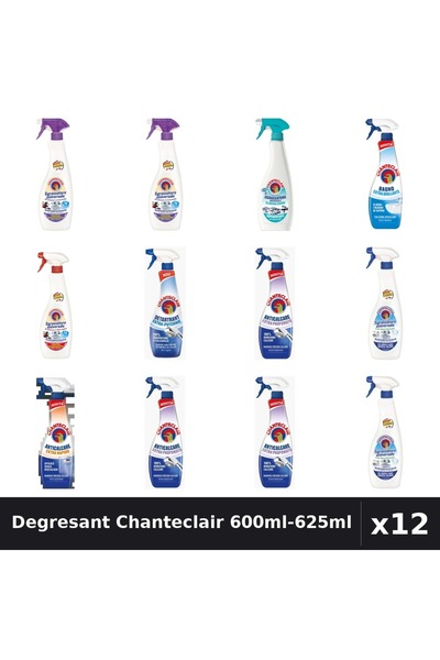Chanteclair Set 12 Degresant Universal 600ml-625ml - 9 Arome, Anticalcar, Det...