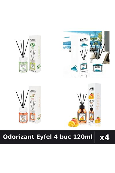 Eyfel Set 4 Odorizant Camera Betisoare - Iasomie, Ocean, Acacia, Mango 120ml