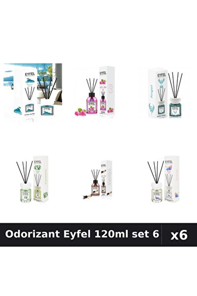 Eyfel Set 6 Odorizante Camera Betisoare 120ml - Angel, Iasomie, Ocean, Orhide...