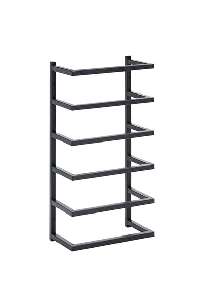 vidaxl Towel rack, black, 24 x 12 x 48 cm, steel