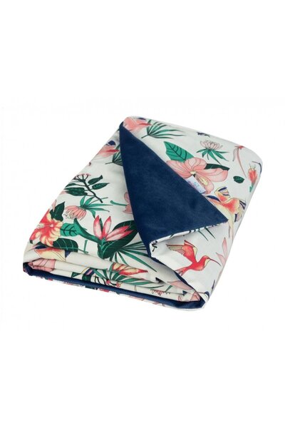 BabyMatex Baby blanket with two sides 75x100 cm Velvet Birds and Flowers 06