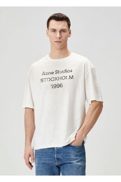 Acne Studios Beyaz Organik Pamuk T-shirt