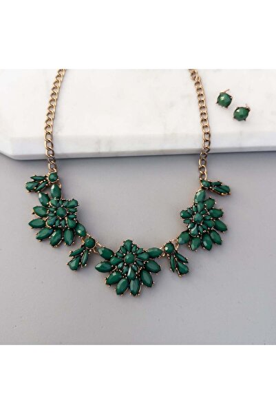 MOONGLOW ACCESSORIES Colier și cercei Green