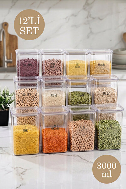 Dolkin Home 12-Piece 3000 ml Vacuum Lid Mica Food Container Set Transparent E...