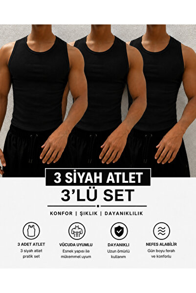 Livik Erkek Halter Yaka Slimfit Fitilli Sporcu Likralı Atlet