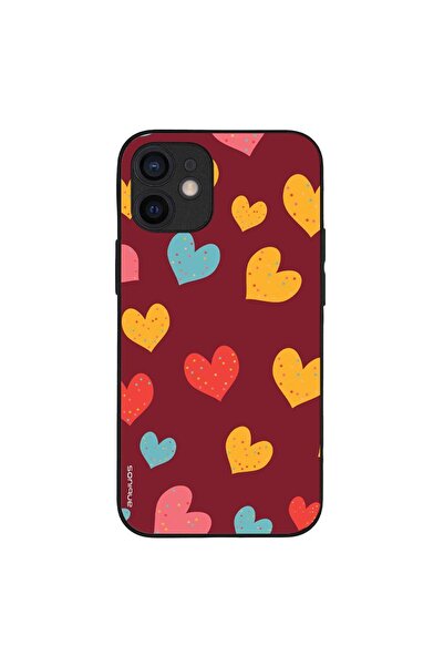 Sonique Θήκη Heart Series για Apple iPhone 12 mini Μπορντώ