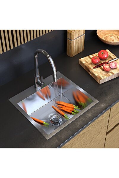 Granitan Silvo48 Chrome sink, 480x450 mm, single compartment, countertop inst...