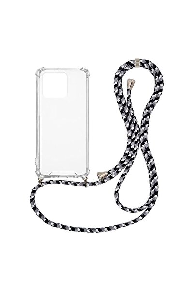 Sonique Θήκη Σιλικόνης με Κορδόνι Armor Clear Xiaomi Redmi 10C Rainbow Μαύρο