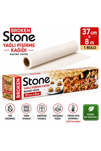 Stone Broken Yağlı Baking Paper Roll – Oil-Proof, Oven and Airfryer Compatibl...