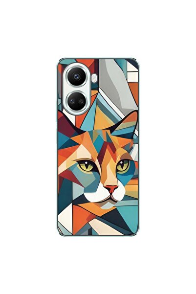 OEM Husa compatibila cu Huawei Nova 10 SE Silicon Gel Tpu Model Cubic Cat Art