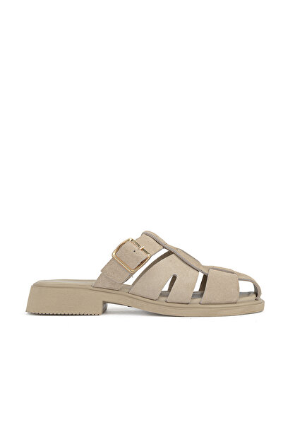 Ziya , Women's Genuine Leather Slippers 1611061Z7001 Beige