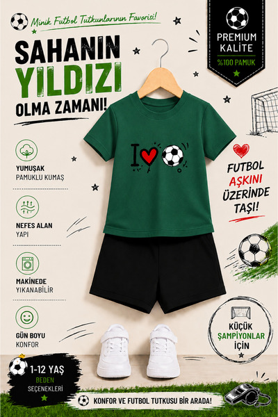 OVERMAX I ❤️ Dječji set sa štampanim golom – majica i šorts, kombinacija od 2...
