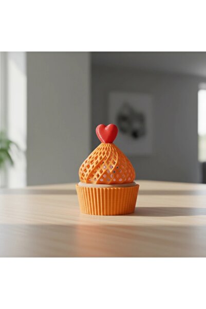 OEM Decorative Electric Candle Holder Muffin Type with Heart Element - Orange...