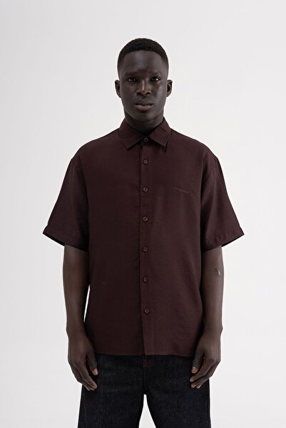 Machinist Oversized Basic Men's Shirt – Brown XL