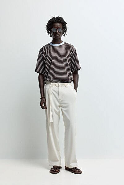 LEFTIES Kemerli relaxed fit chino pantolon