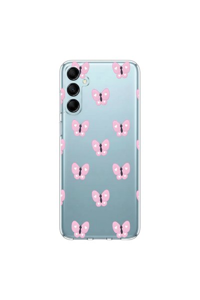 PPKin Samsung Galaxy M14 Compatible Butterfly 2 Design Transparent Case