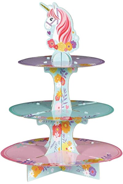 AMSCAN Wonderful Unicorn Dessert Stand for 20th Birthday Party Supplies, Plas...