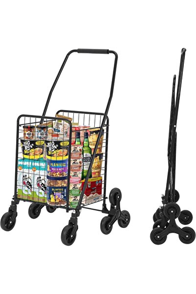Garvee Stair-Climbing Folding Shopping Cart – 83L Large Basket, 110Lbs Capaci...