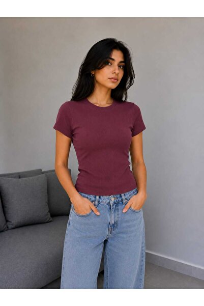 ZAVIXO Tricou de bază slim fit pentru femei, stil modern, casual și elegant