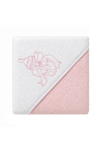 PRICHINDEL Hooded towel, Bottle with bow, cotton, pink, 80 x 100 cm