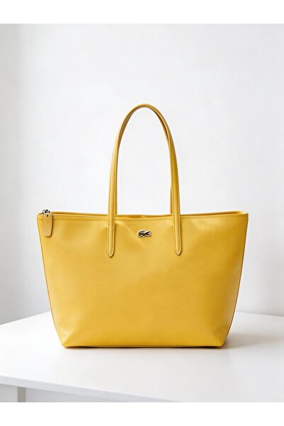 Lacoste LIVE Yellow Large Fashion Versatile Tote Bag Shoulder Bag Cross-body ...