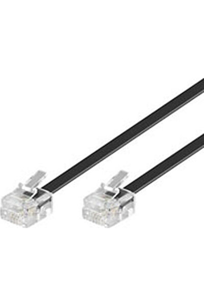 goobay Επίπεδο Καλώδιο Τηλεφώνου RJ11 6P4C 10μ Μαύρο (50319)