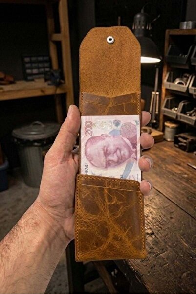 WATCHOFROYAL Purefold Crazy Yellow Genuine Leather Card Holder Wallet