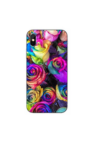 OEM Husa compatibila cu Apple iPhone XS Silicon Gel Tpu Model Trandafiri Colo...
