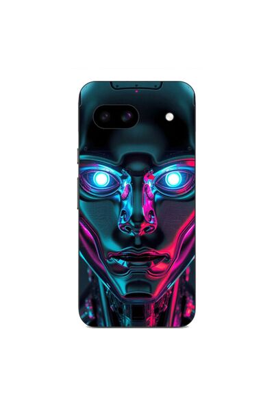 OEM Case compatible with Google Pixel 8A Silicone Gel Tpu Model Chrome Humanoid