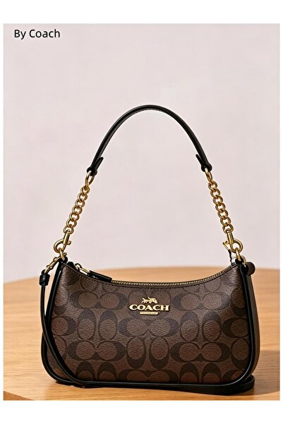 Coach New York حقيبة كتف تيري من القماش الكتاني المميز للنساء، حقيبة كروس بود...