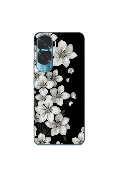 OEM Husa compatibila cu Honor 90 Lite 5G Silicon Gel Tpu Model Pure White Flo...