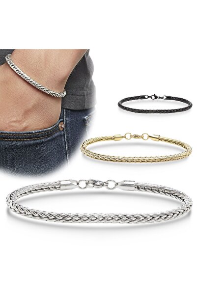 FM 💎   Premium Foxtail 316L Steel Chain Bracelet 4mm Round 3183Czb2D1 - Gold...