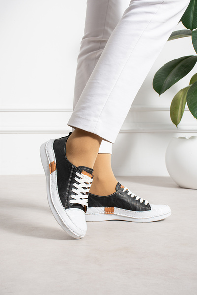 MERVESTORE Pantofi din piele naturală cu șireturi