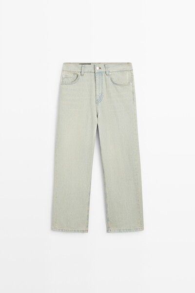 Massimo Dutti Orta bel crop geniş paça jean