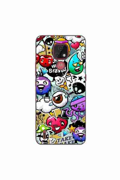 OEM Husa compatibila cu Motorola Moto E7 Silicon Gel Tpu Model Pop Art Graffiti