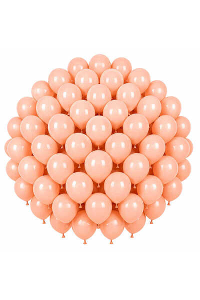 BeySüS Salmon Color Latex Macaron Balloons (30 cm) - 50 Pieces