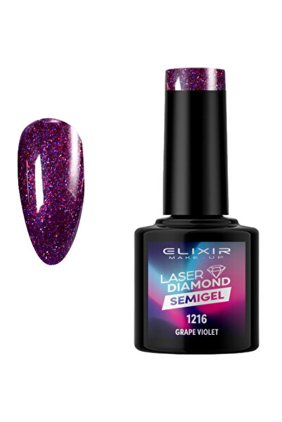 Elixir LASER DIAMOND SEMI GEL (ΗΜΙΜΟΝΙΜΟ BΕΡΝΙΚΙ) - 1216 (GRAPE VIOLET) 8ML