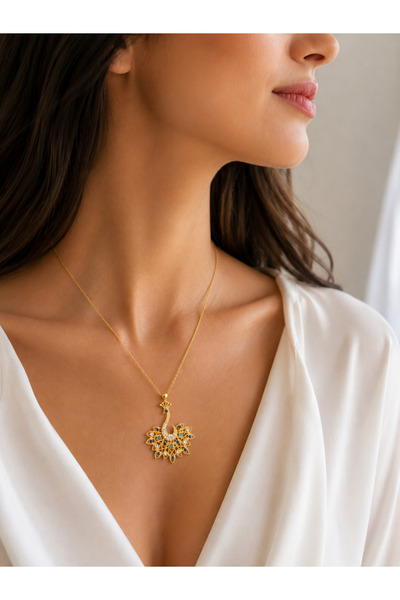 Zeynepli gold & jewelry 22 AYAR KRALİÇE TAVUS KOLYE