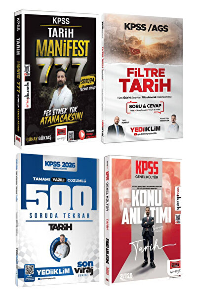 Yargı Yayınları KPSS 2026 Günay Göktaş Tarih Manifest 777+ Yediiklim Filtre T...