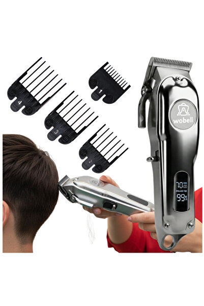 Mardil Hair Clipper wWOBELL LCD USB 4 Combs 17 cm, men's grooming precision cut