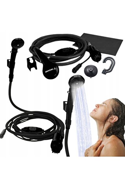 Mardil Duș portabil de camping, pompă electrică 12V, furtun de 5m, igienă pen...