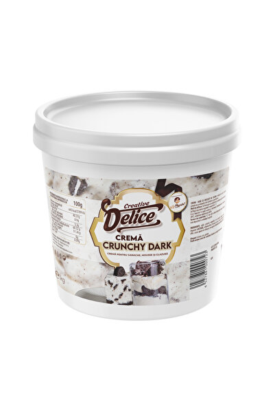 Creative Delice Delice – Cremă Alba cu Biscuiți Cacao Crunchy Dark (1 kg)