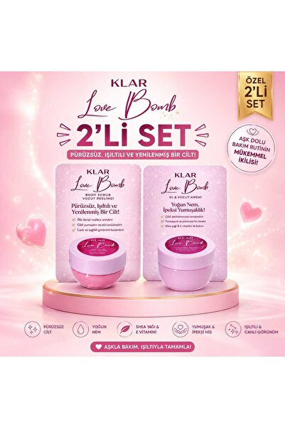 Klar Love Bomb Body Scrub & Yoğun Nemlendirici El Ve Vücut Kremi