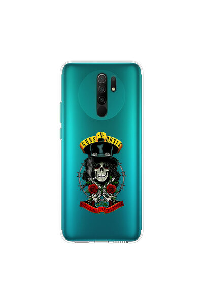PPKin Redmi 9 Compatible Metal 3 Design Transparent Case