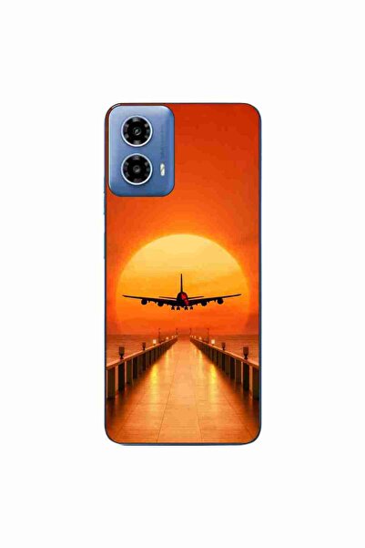 OEM Husa compatibila cu Motorola Moto G34 Silicon Gel Tpu Model Airplane Sunset
