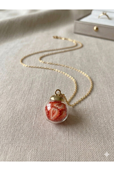 ABAKAN Design marvel glass globe strawberry necklace – a sweet touch to your ...
