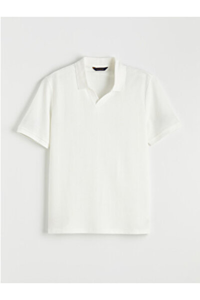 LC Waikiki New Season White Polo Collar Men's T-Shirt