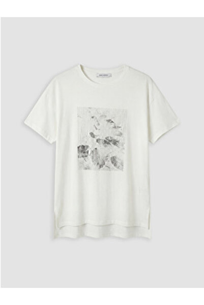 LC Waikiki New Season White Printed 100% Cotton Women's T-Shirt