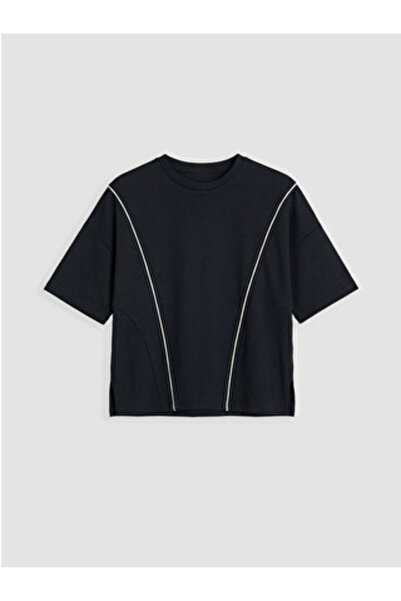 LC Waikiki New Season Black Crew Neck Women's T-Shirt